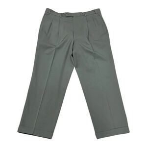 Brooks Brother Brown New Pure Wool Cuffed Pleated Business Pants 36x29